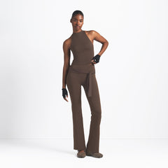 NikeSKIMS MATTE MOCK NECK RACER TANK | DARK SEPIA