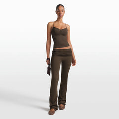 NikeSKIMS MATTE SHIRRED FRONT TANK | DARK SEPIA
