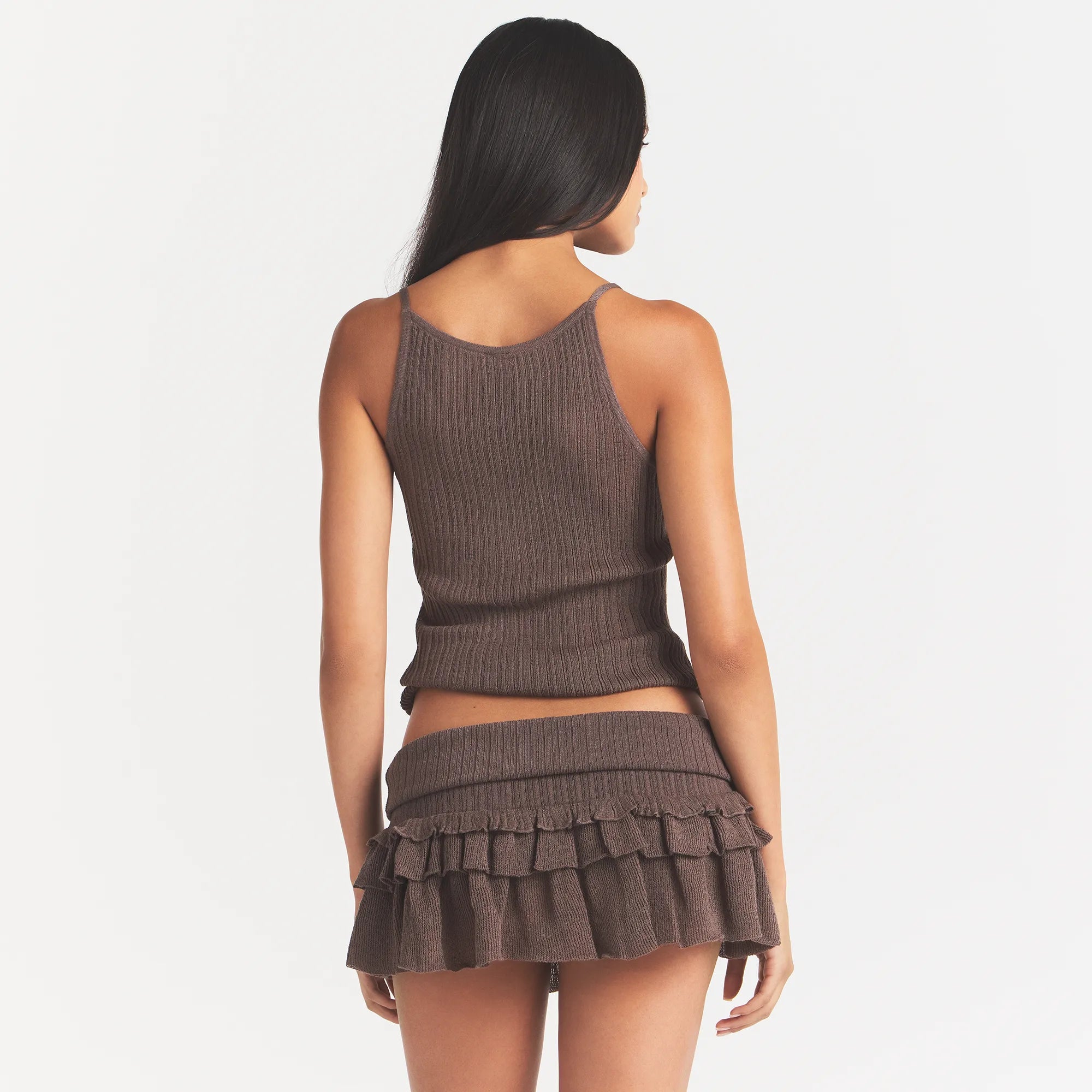 SHEER KNIT PLUNGE TANK | AMETHYST