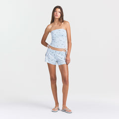 COTTON JERSEY TUBE TOP | POWDER BLUE BANDANA