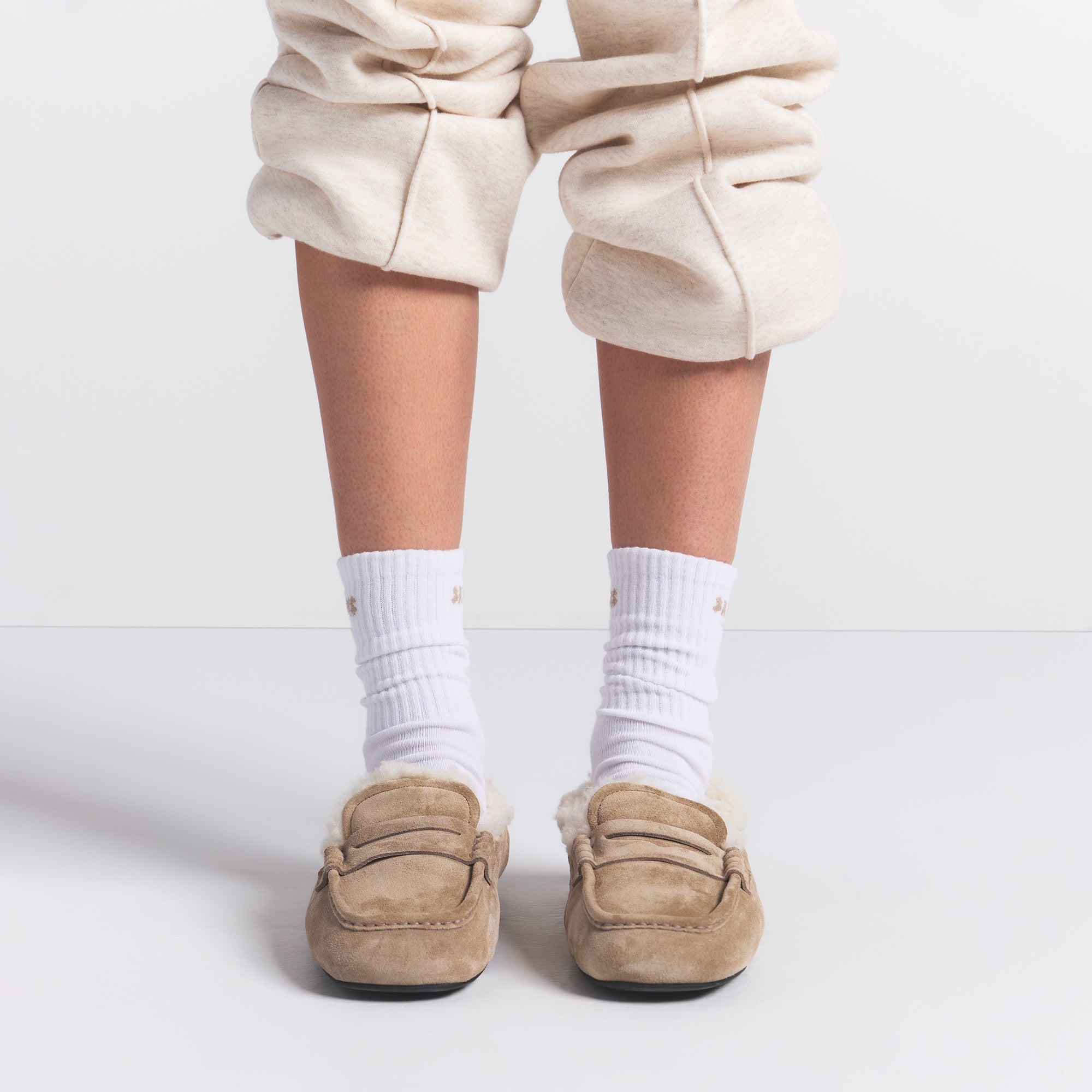 SKIMS SOCKS RIBBED CREW LOGO SOCK 3-PACK | SNOW
