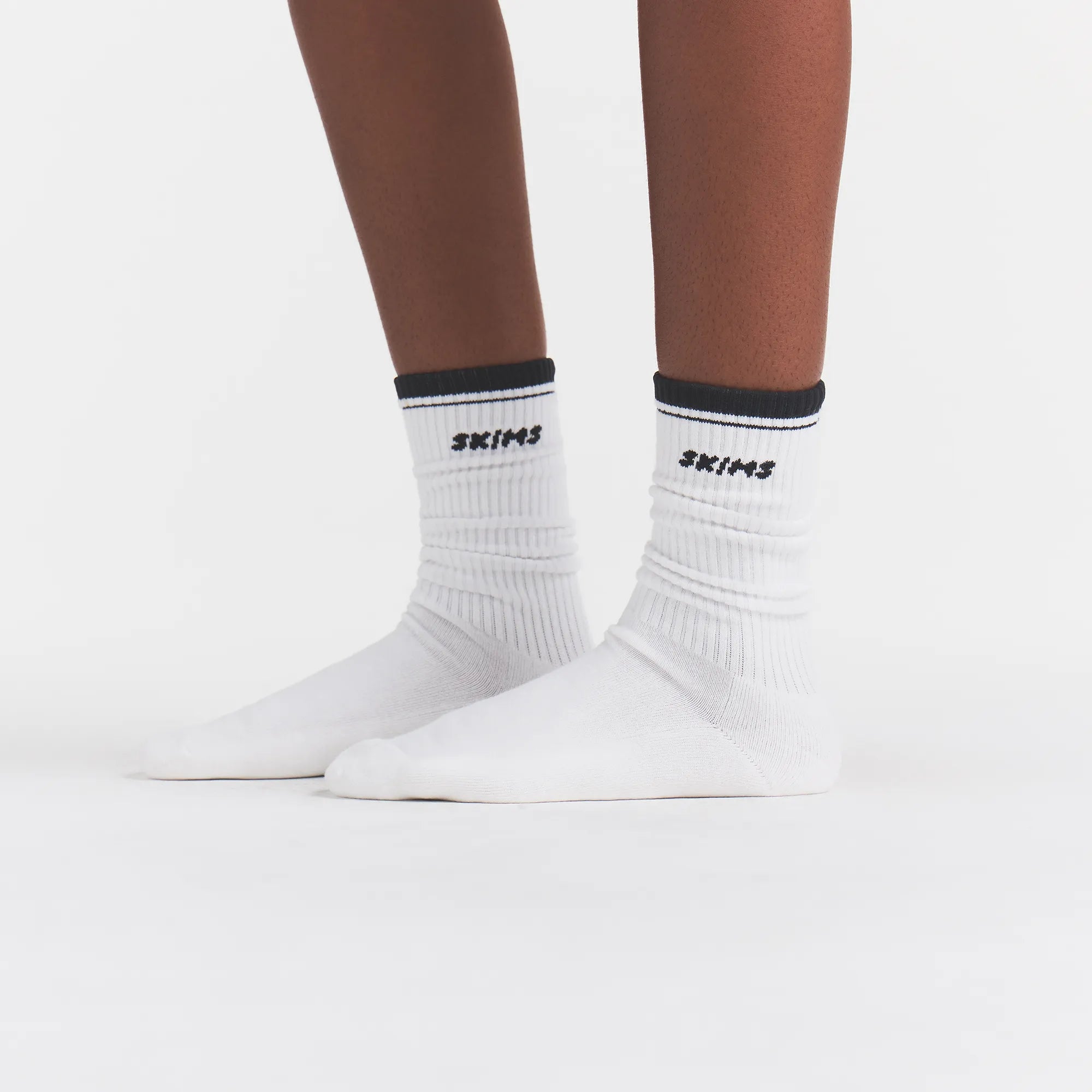 SKIMS SOCKS RIBBED CREW LOGO SOCK 3-PACK | CHERRY BLOSSOM MULTI