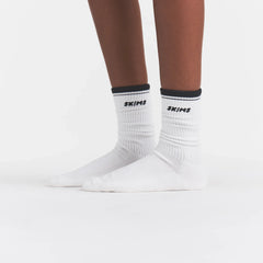 SKIMS SOCKS RIBBED CREW LOGO SOCK 3-PACK | STONE MULTI