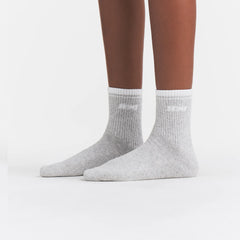 SKIMS SOCKS RIBBED QUARTER CREW LOGO SOCK 3-PACK | CURRANT SNOW MULTI