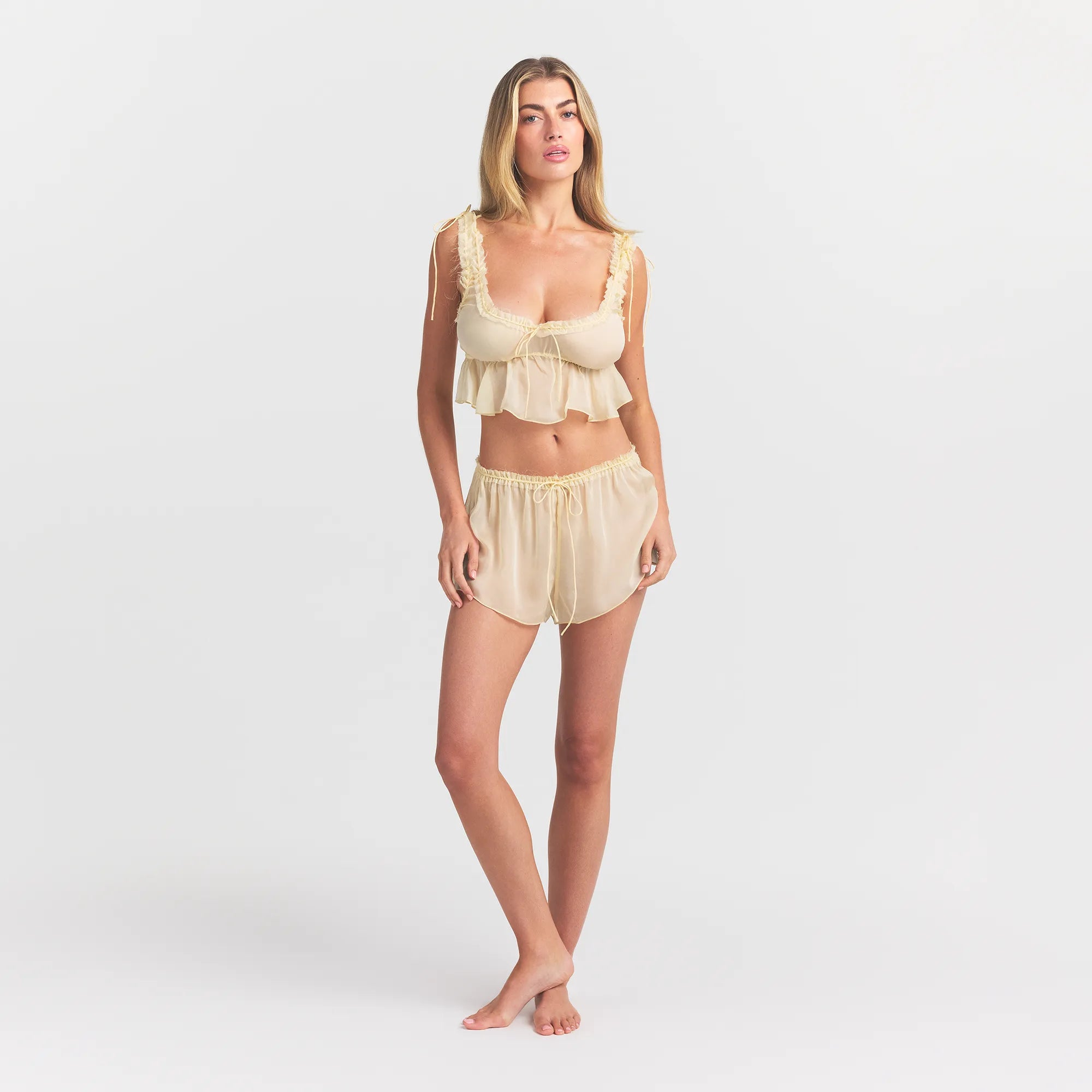 SKIMS ROMANCE BABYDOLL AND SHORT SET | BUTTER