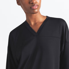 NikeSKIMS AIRY V-NECK OVERSIZED TOP | OBSIDIAN