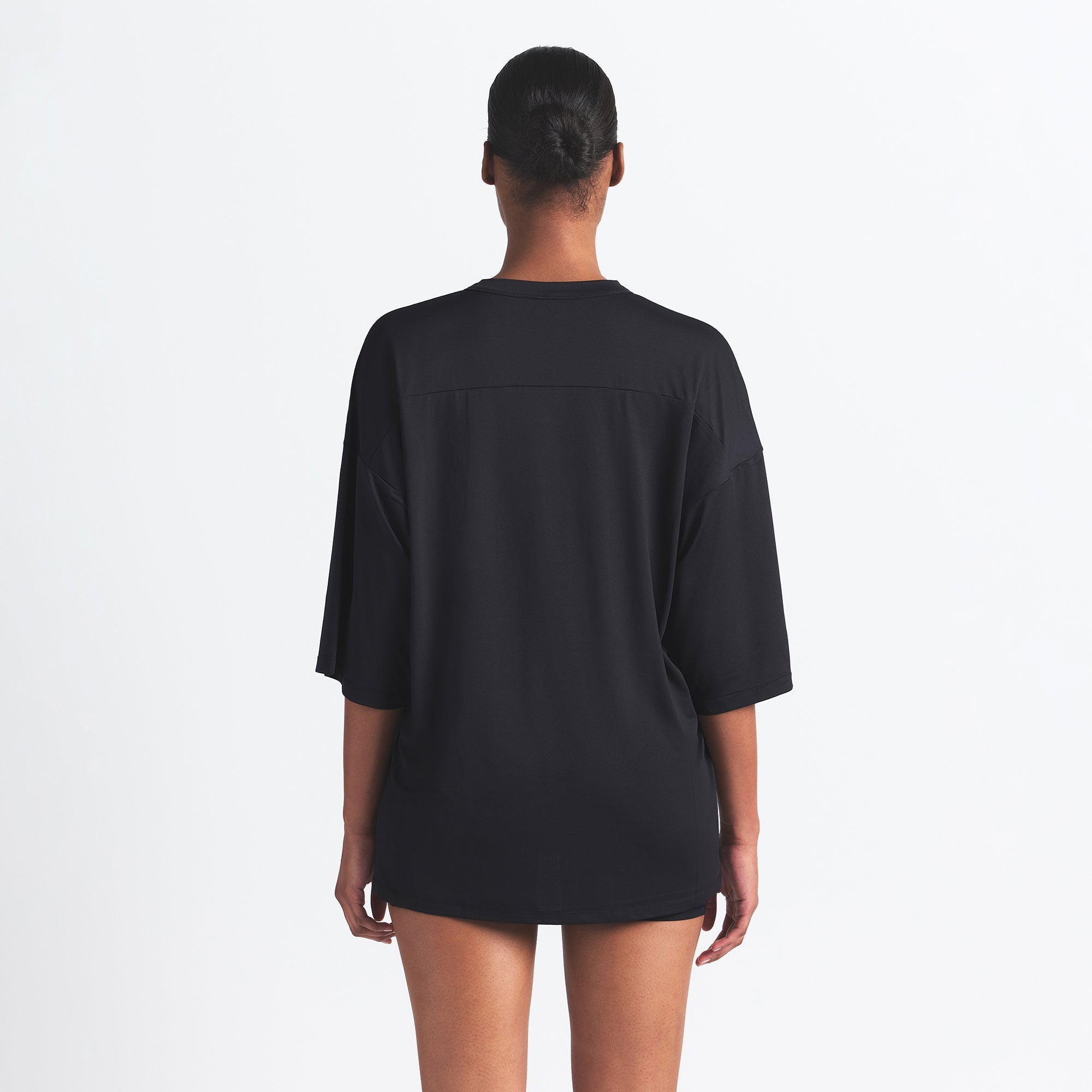 NikeSKIMS AIRY V-NECK OVERSIZED TOP | OBSIDIAN