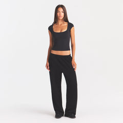 COTTON JERSEY SCOOP NECK T-SHIRT | SOOT