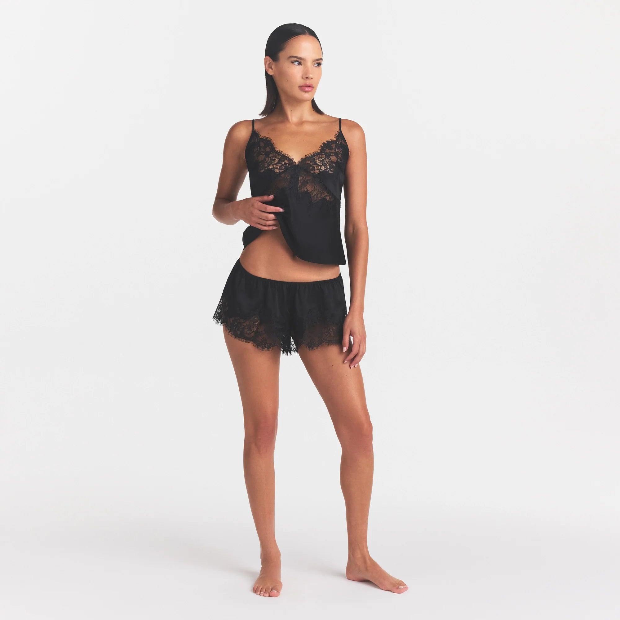SILK LACE CAMI | ONYX