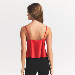 SILK LACE CAMI | RUBY CONTRAST