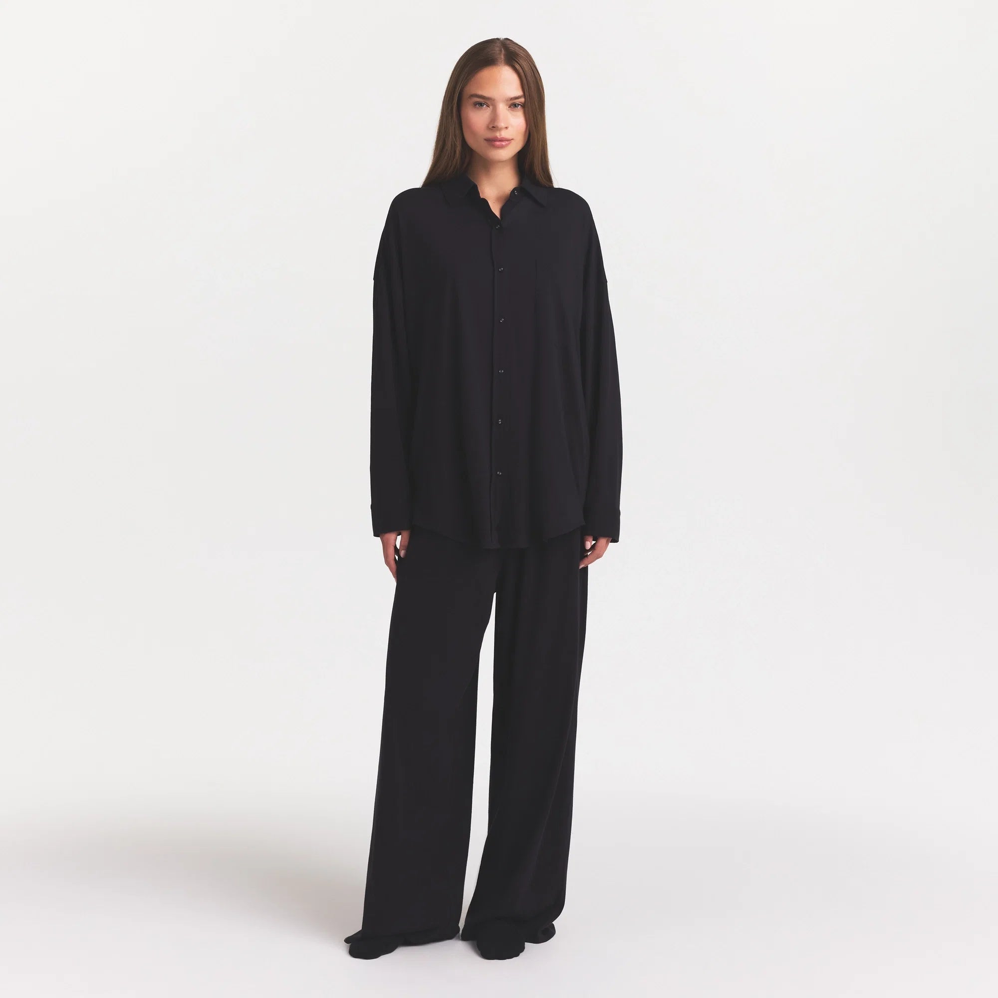 ORGANIC COTTON SLEEP LONG SLEEVE SET | OBSIDIAN