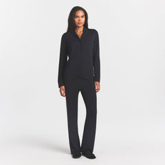 SKIMS SLEEP LONG SLEEVE BUTTON UP SET | ONYX