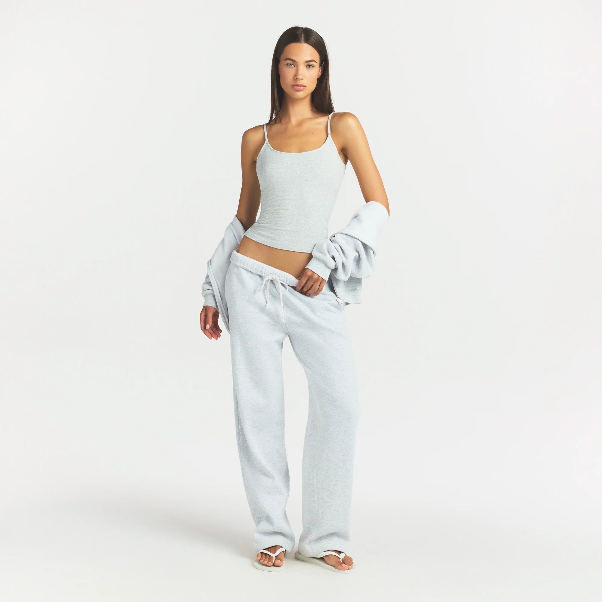 COTTON FLEECE CLASSIC STRAIGHT LEG PANT | LIGHT HEATHER GREY