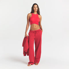 COTTON FLEECE CLASSIC STRAIGHT LEG PANT | WASHED RED