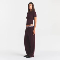 COTTON FLEECE CLASSIC STRAIGHT LEG PANT | CURRANT