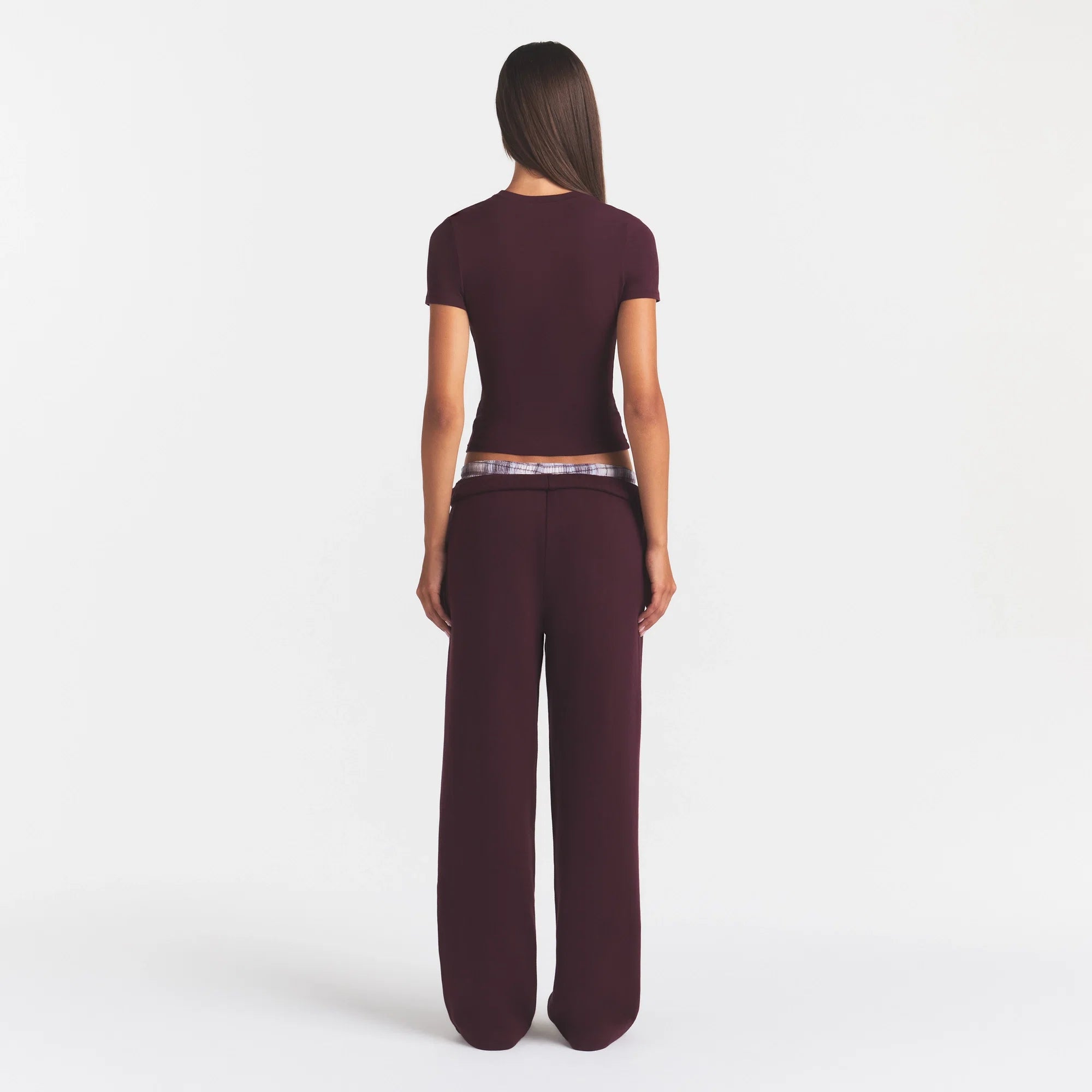 COTTON FLEECE CLASSIC STRAIGHT LEG PANT | CURRANT
