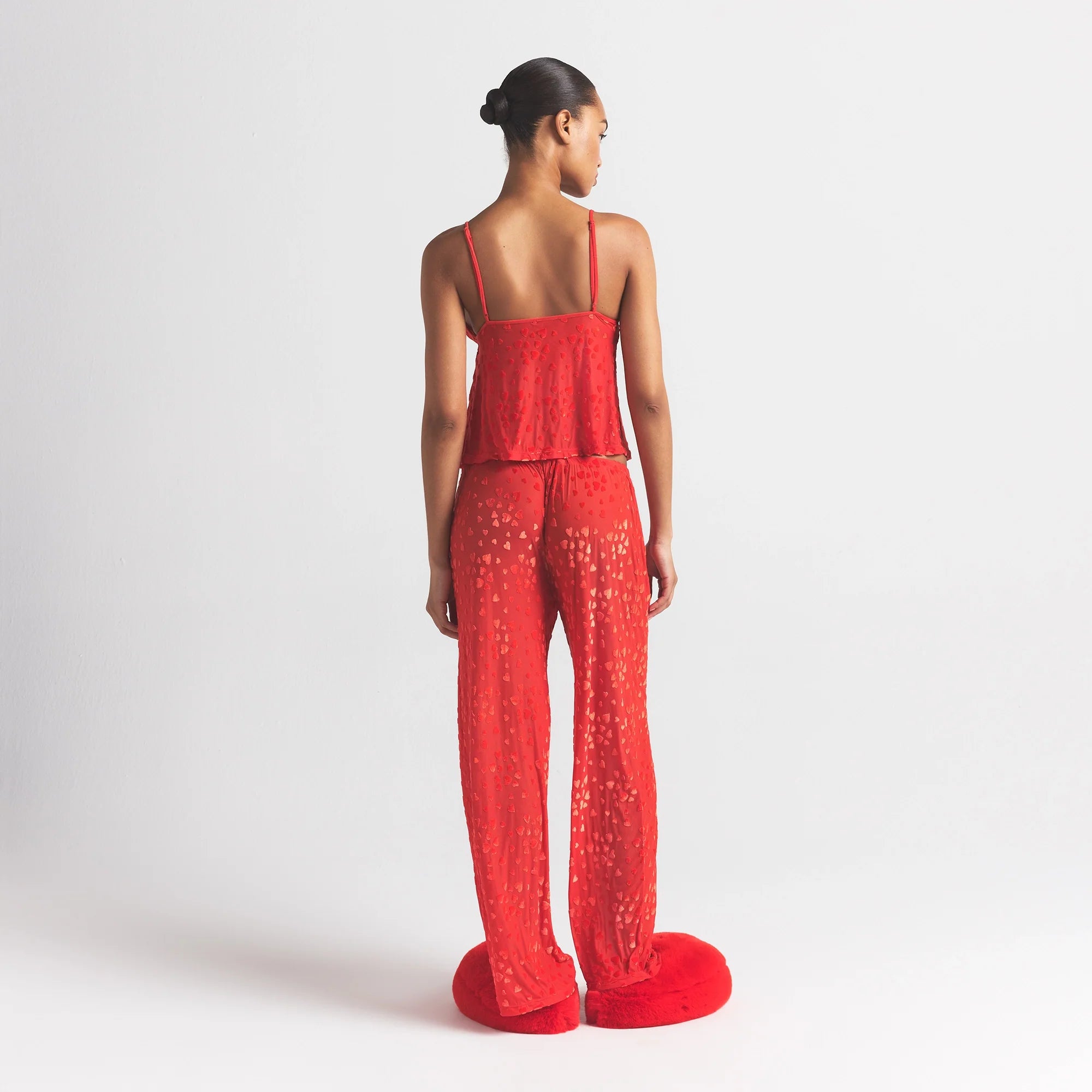 SHEER VELVET CAMI AND PANT SET | RUBY