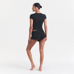 SKIMS SLEEP HENLEY AND FOLDOVER SHORT SET | ONYX