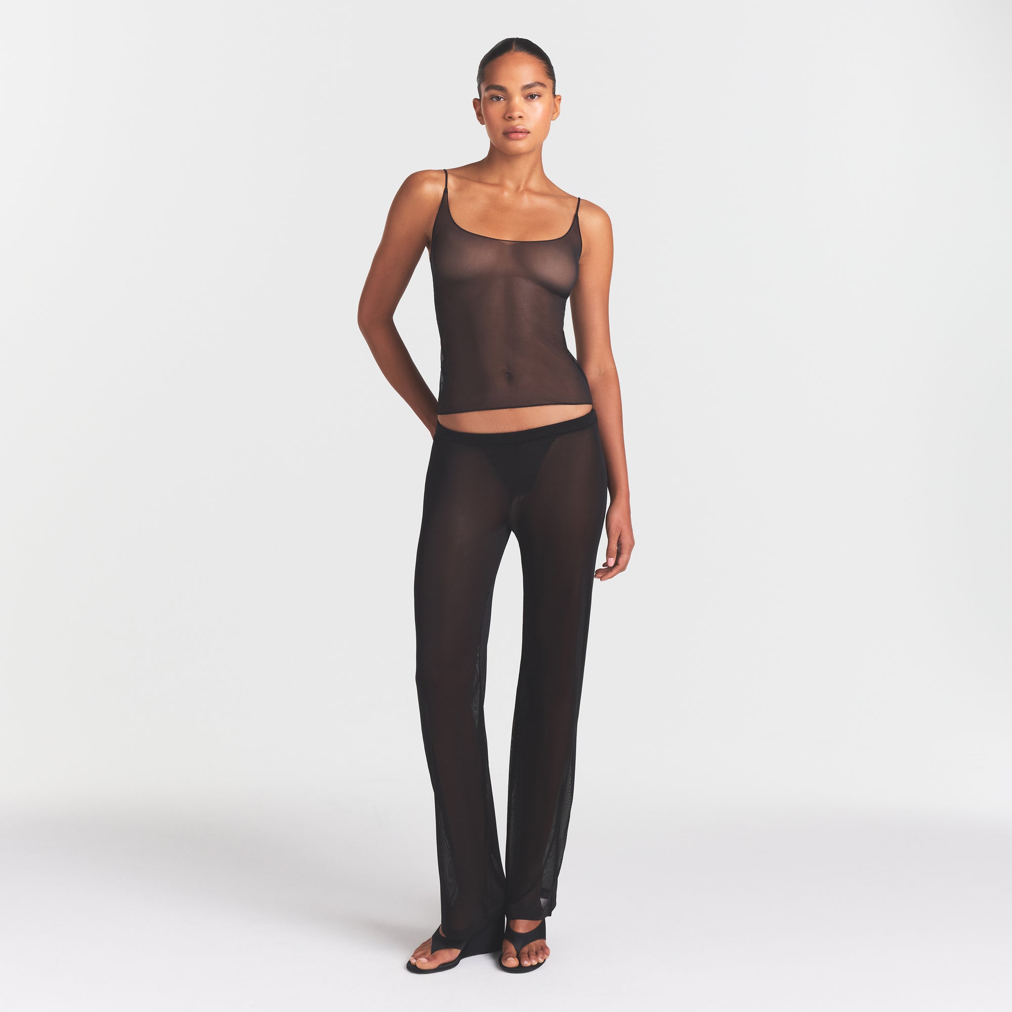 ULTRA FINE MESH CAMI | OBSIDIAN