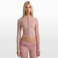NikeSKIMS RIBBED SEAMLESS ZIP UP CROP JACKET | HIMALAYAN