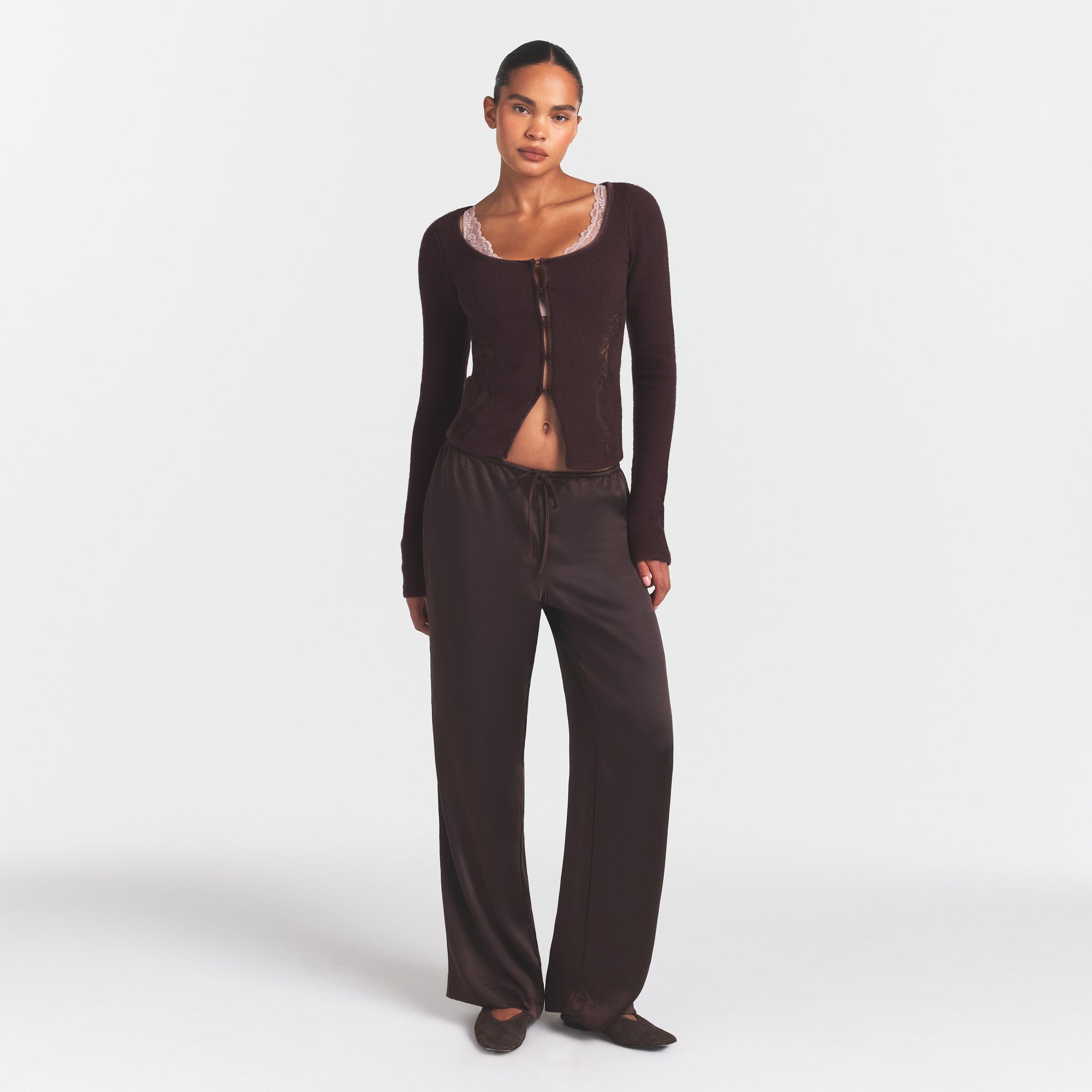 LACE KNIT LONG SLEEVE CARDIGAN | PHOENIX