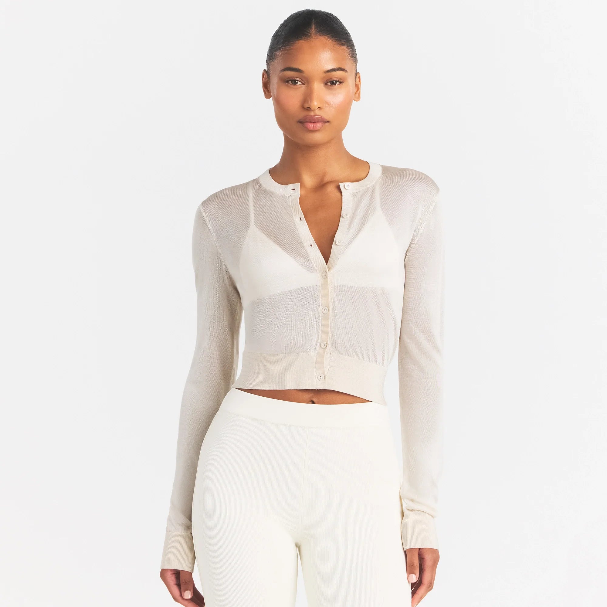 SLINKY KNIT CARDIGAN | BUFF
