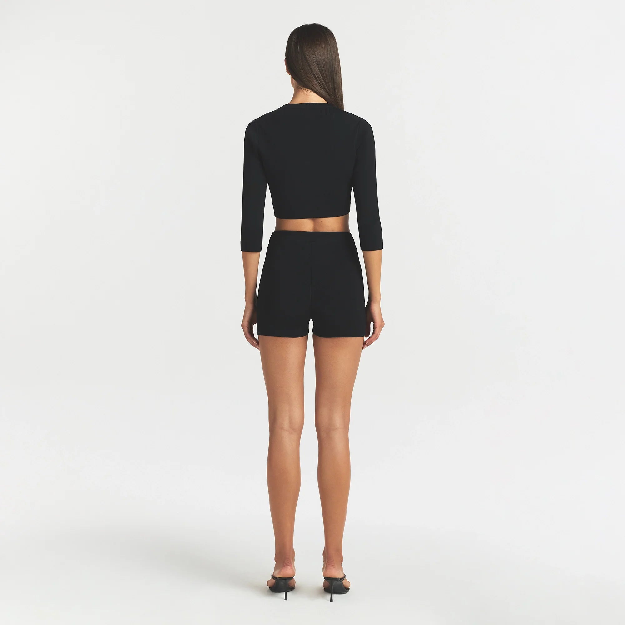 REFINED KNIT CROPPED CARDIGAN | OBSIDIAN