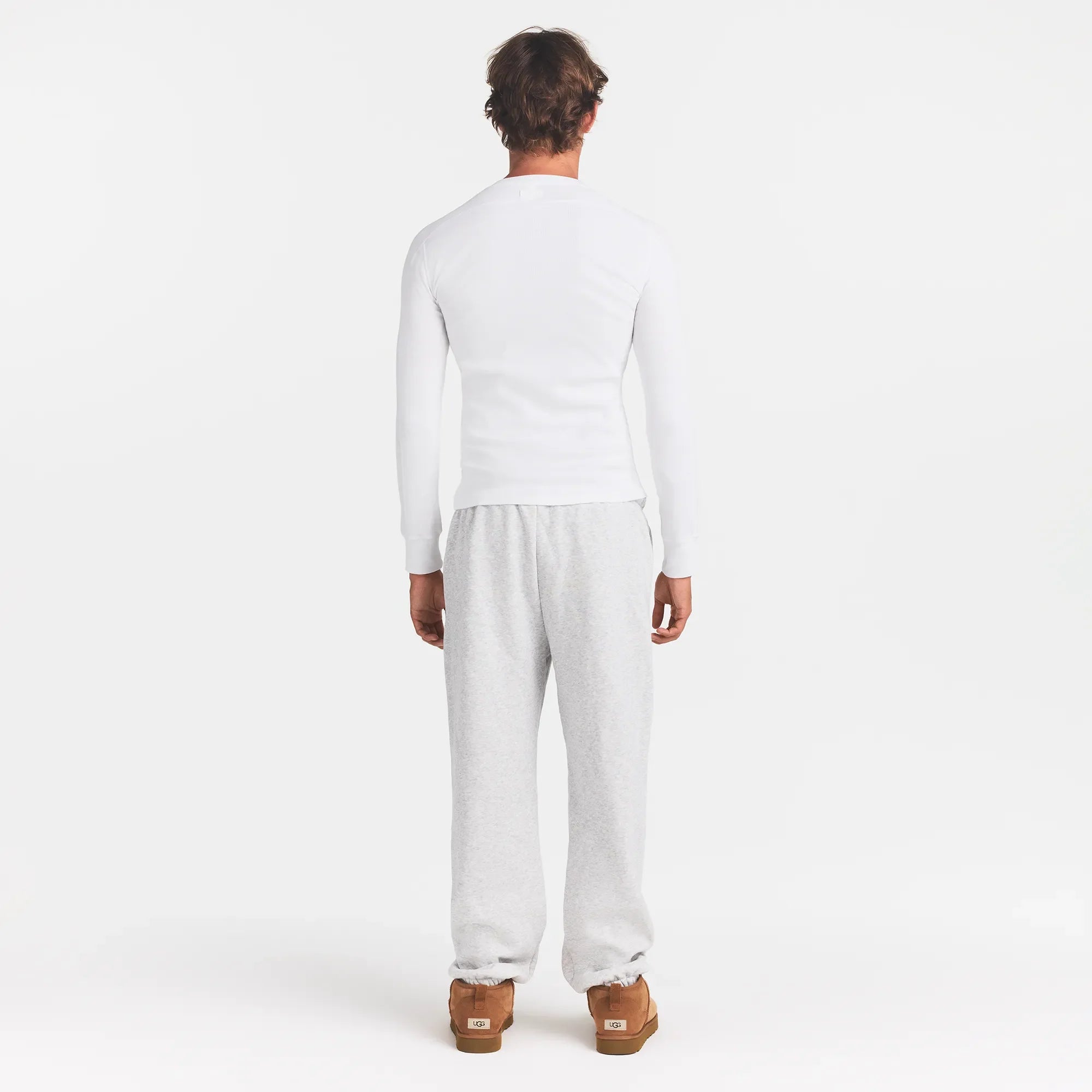 SKIMS COTTON RIB MENS HENLEY | CHALK
