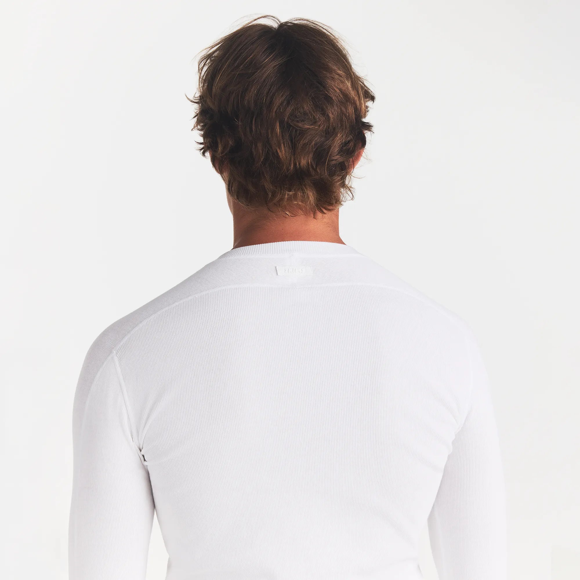 SKIMS COTTON RIB MENS HENLEY | CHALK