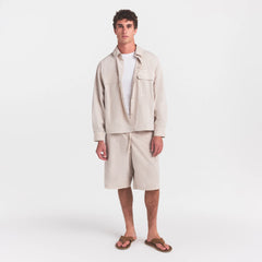 WOVEN MENS RELAXED SHIRT | STONE