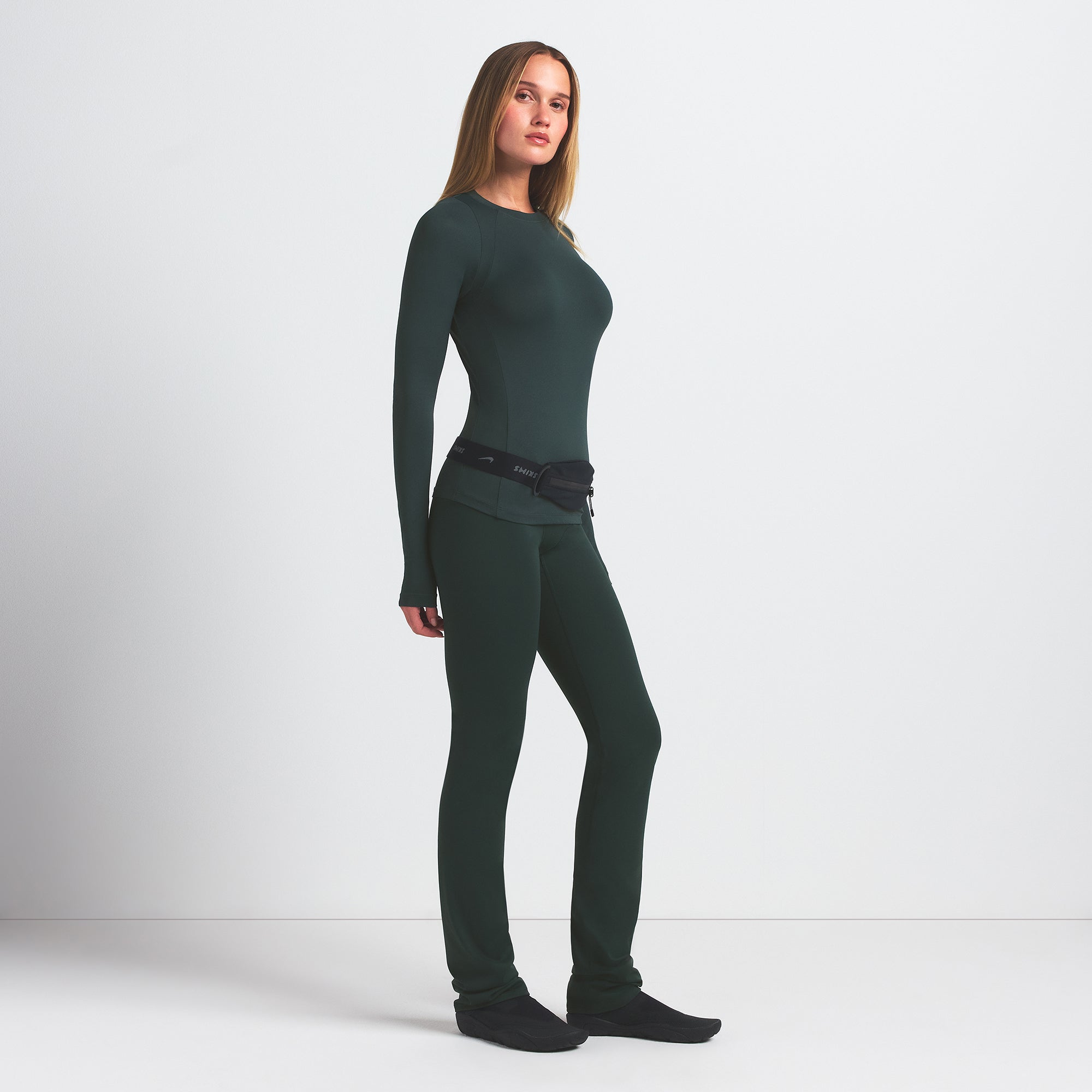 NikeSKIMS AIRY LONG SLEEVE CREW NECK TOP | DARK TEAL