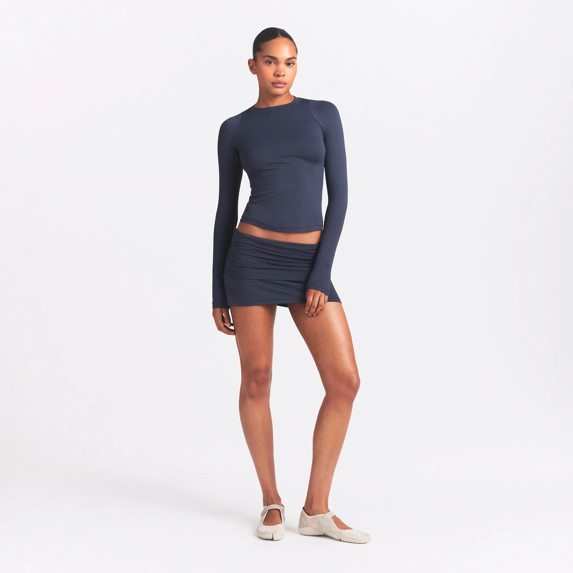 NikeSKIMS AIRY LONG SLEEVE CREW NECK TOP | DEEP ROYAL