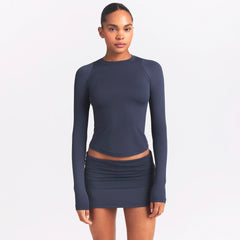NikeSKIMS AIRY LONG SLEEVE CREW NECK TOP | DEEP ROYAL