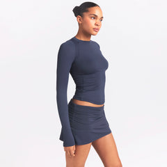 NikeSKIMS AIRY LONG SLEEVE CREW NECK TOP | DEEP ROYAL
