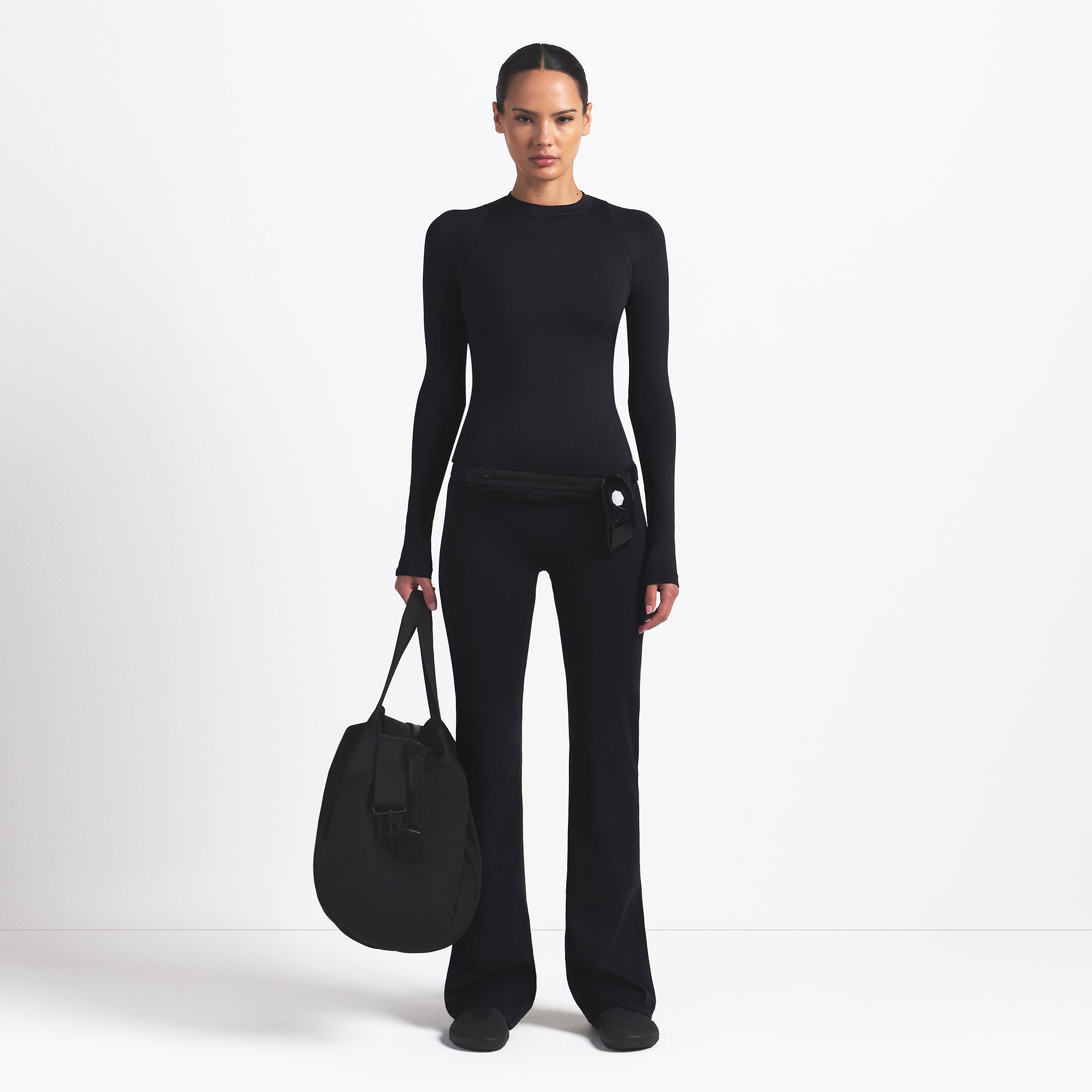 NikeSKIMS AIRY LONG SLEEVE CREW NECK TOP | OBSIDIAN