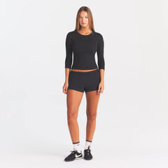 COTTON RIB LONG SLEEVE T-SHIRT | SOOT
