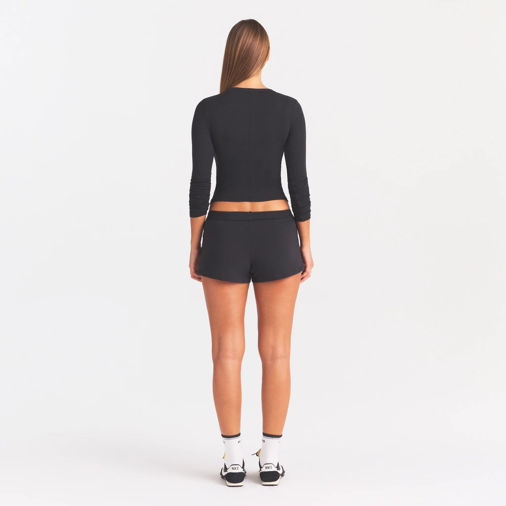 COTTON RIB LONG SLEEVE T-SHIRT | SOOT