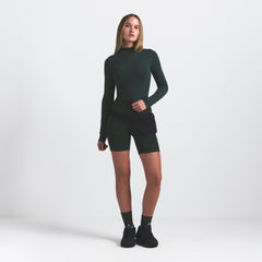 NikeSKIMS VINTAGE SEAMLESS MOCK NECK CROP TOP | DARK TEAL