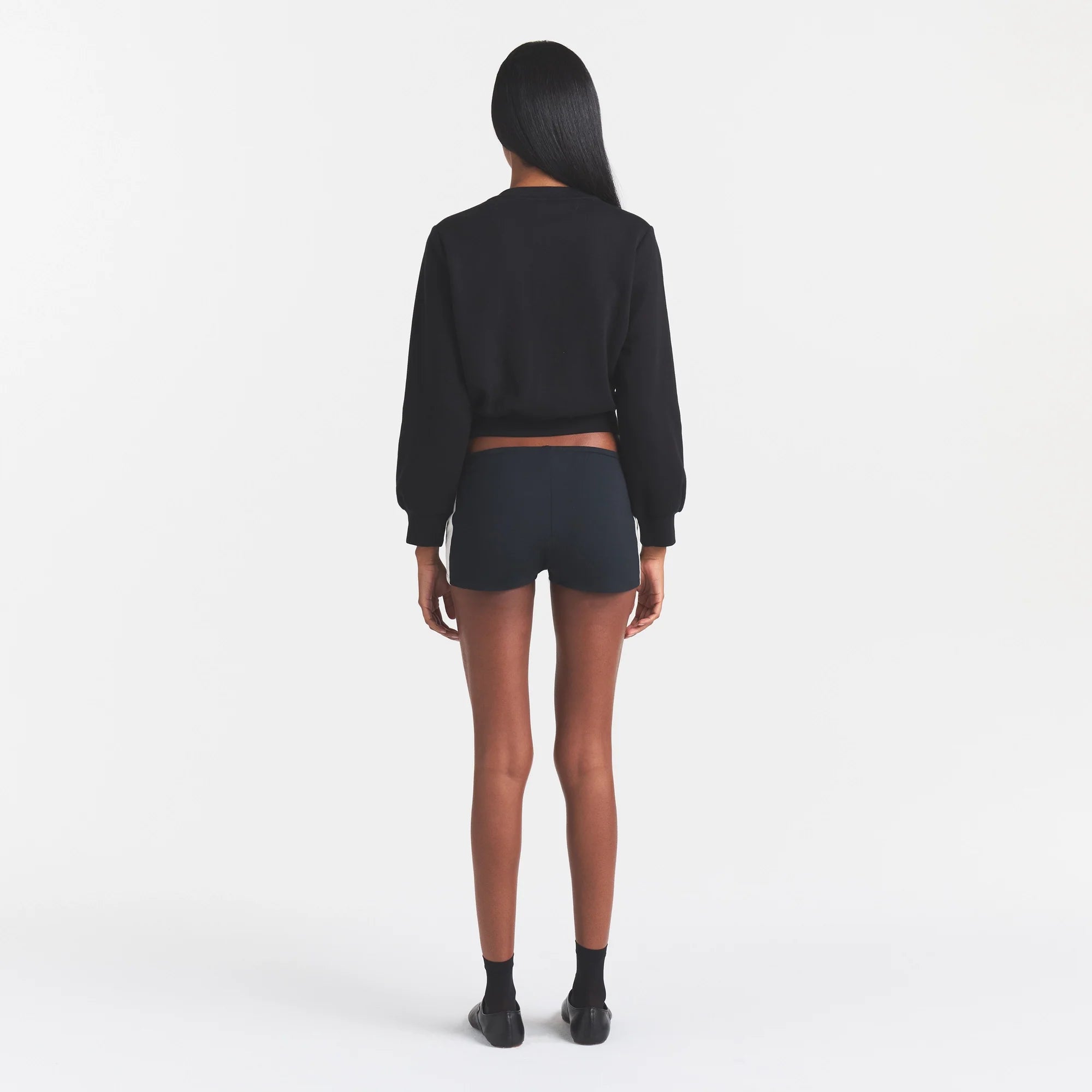 COTTON FLEECE SHRUNKEN CARDIGAN | ONYX