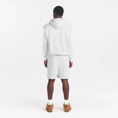 FLEECE LOUNGE MENS SLEEVELESS HOODIE | LIGHT HEATHER GREY