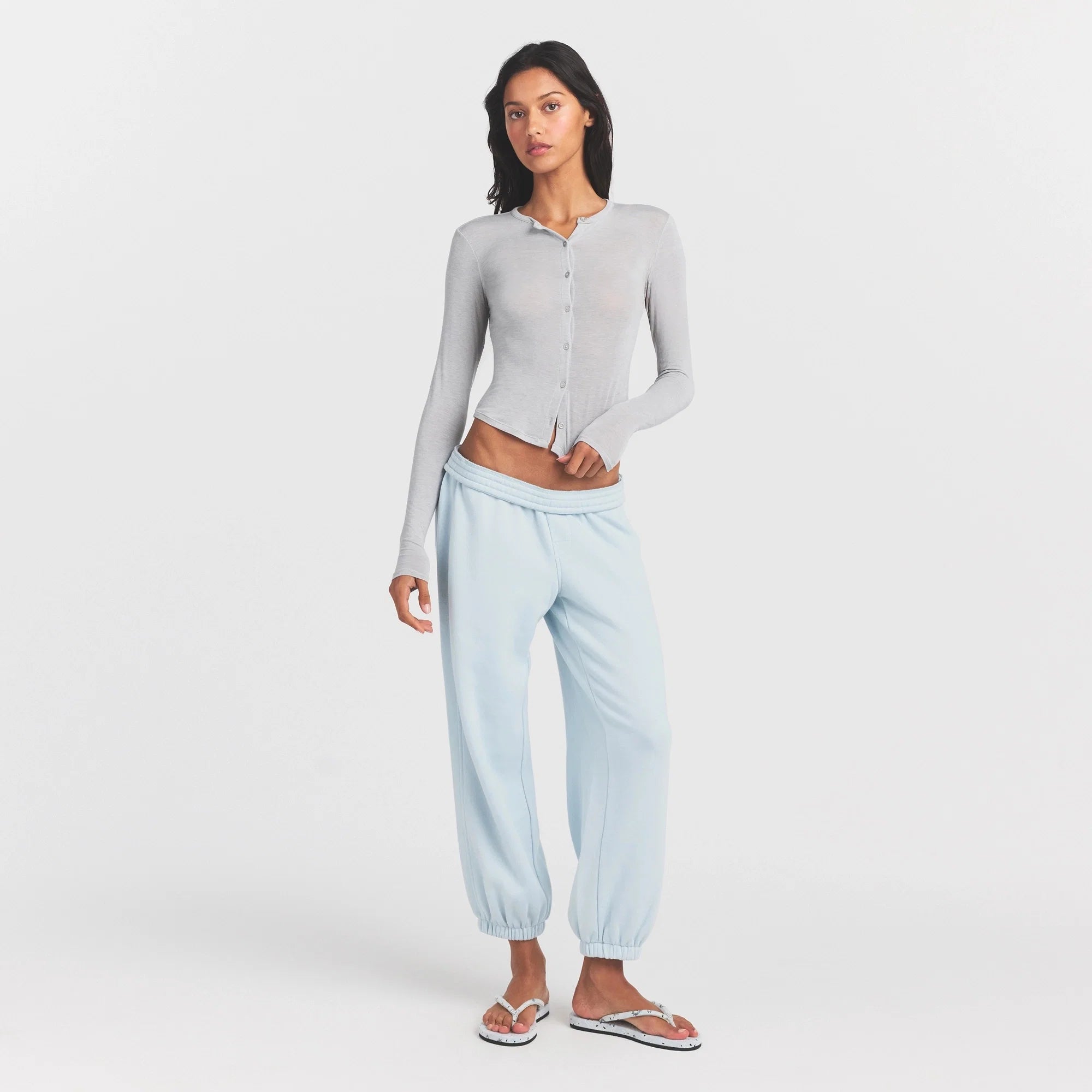 SHEER MODAL CARDIGAN | HEATHER GREY