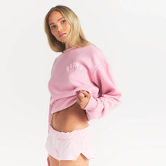COTTON FLEECE LOGO CLASSIC CREWNECK | HALITE WITH SNOW LOGO