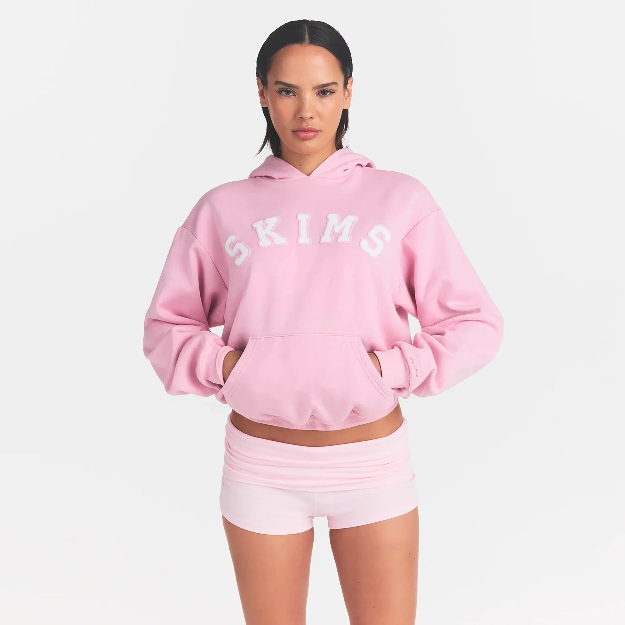 COTTON FLEECE LOGO CLASSIC HOODIE | HALITE WITH SNOW LOGO