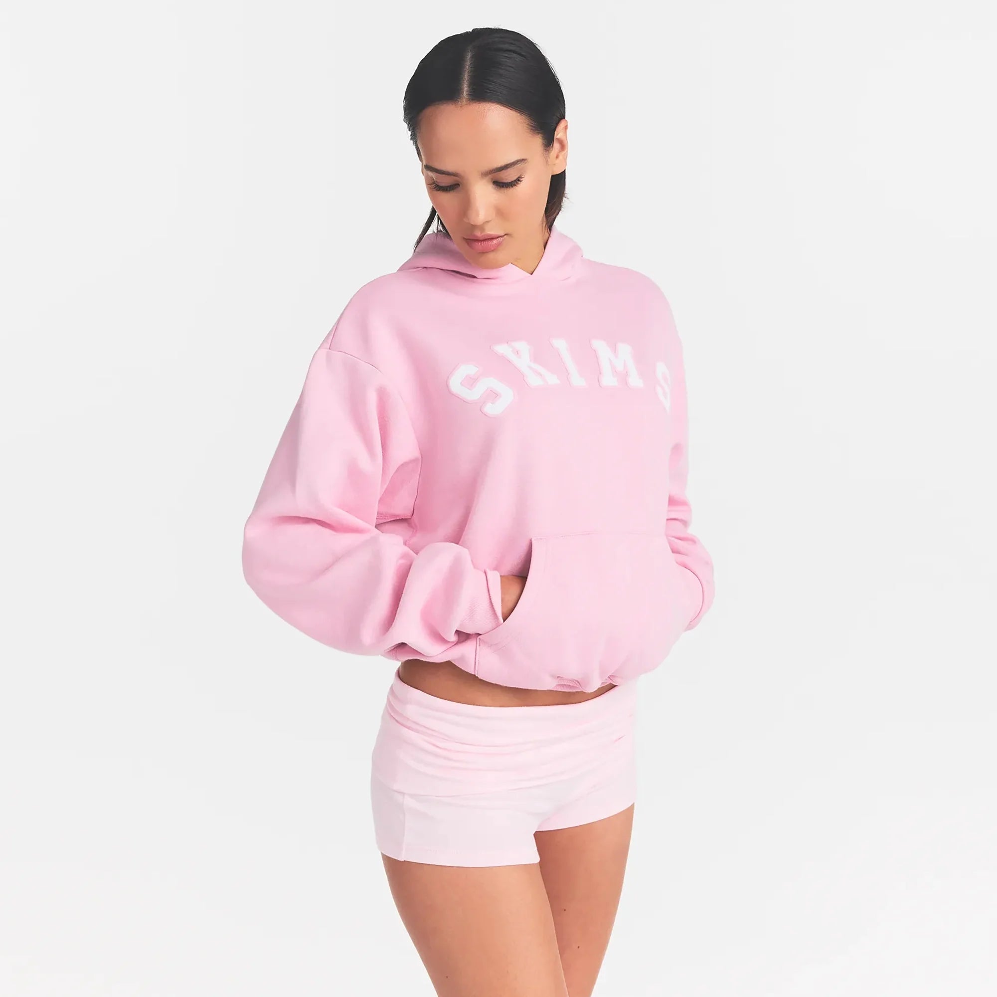 COTTON FLEECE LOGO CLASSIC HOODIE | HALITE WITH SNOW LOGO