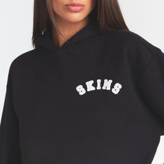 COTTON FLEECE CLASSIC HOODIE | ONYX SNOW ARCHED SKIMS LOGO