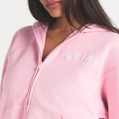 COTTON FLEECE LOGO CLASSIC ZIP UP HOODIE | HALITE WITH SNOW LOGO