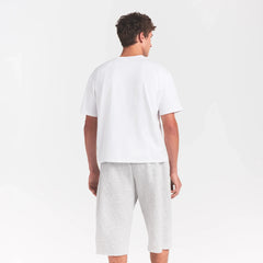 HEAVYWEIGHT COTTON MENS RELAXED CROPPED CREWNECK | CHALK