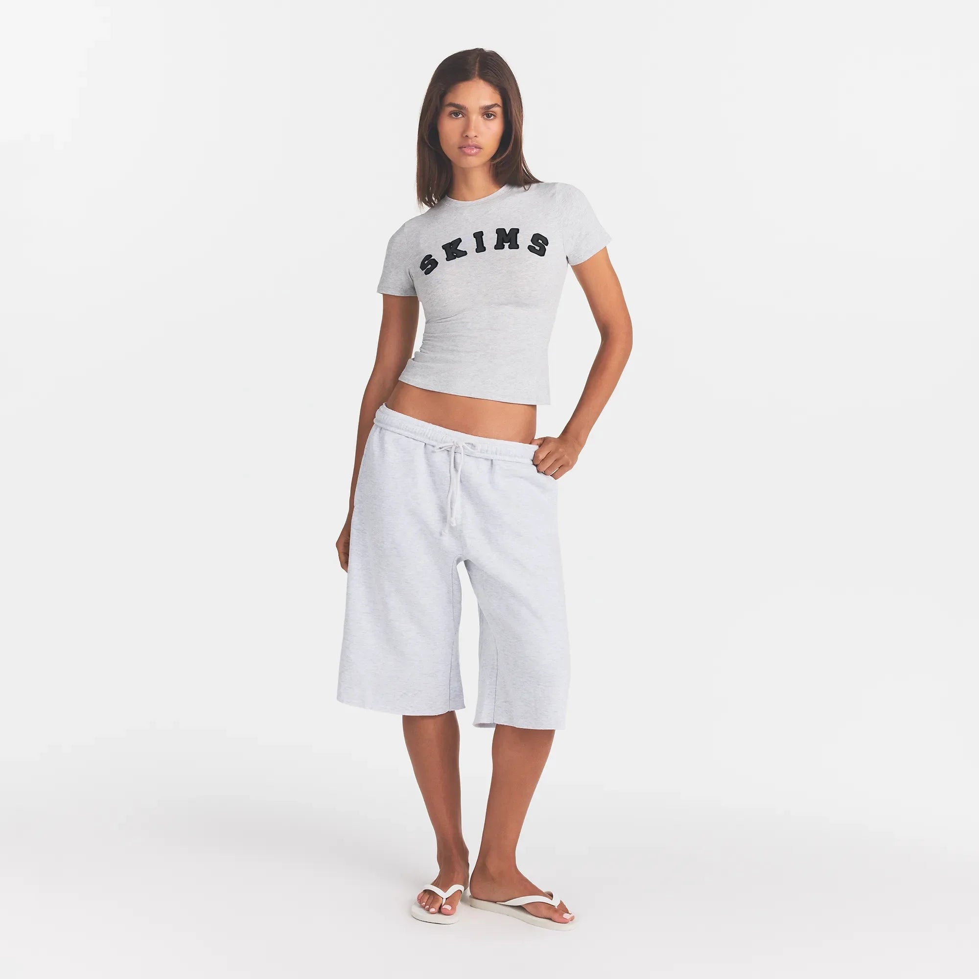 COTTON JERSEY LOGO T-SHIRT | LIGHT HEATHER GREY WITH ONYX LOGO