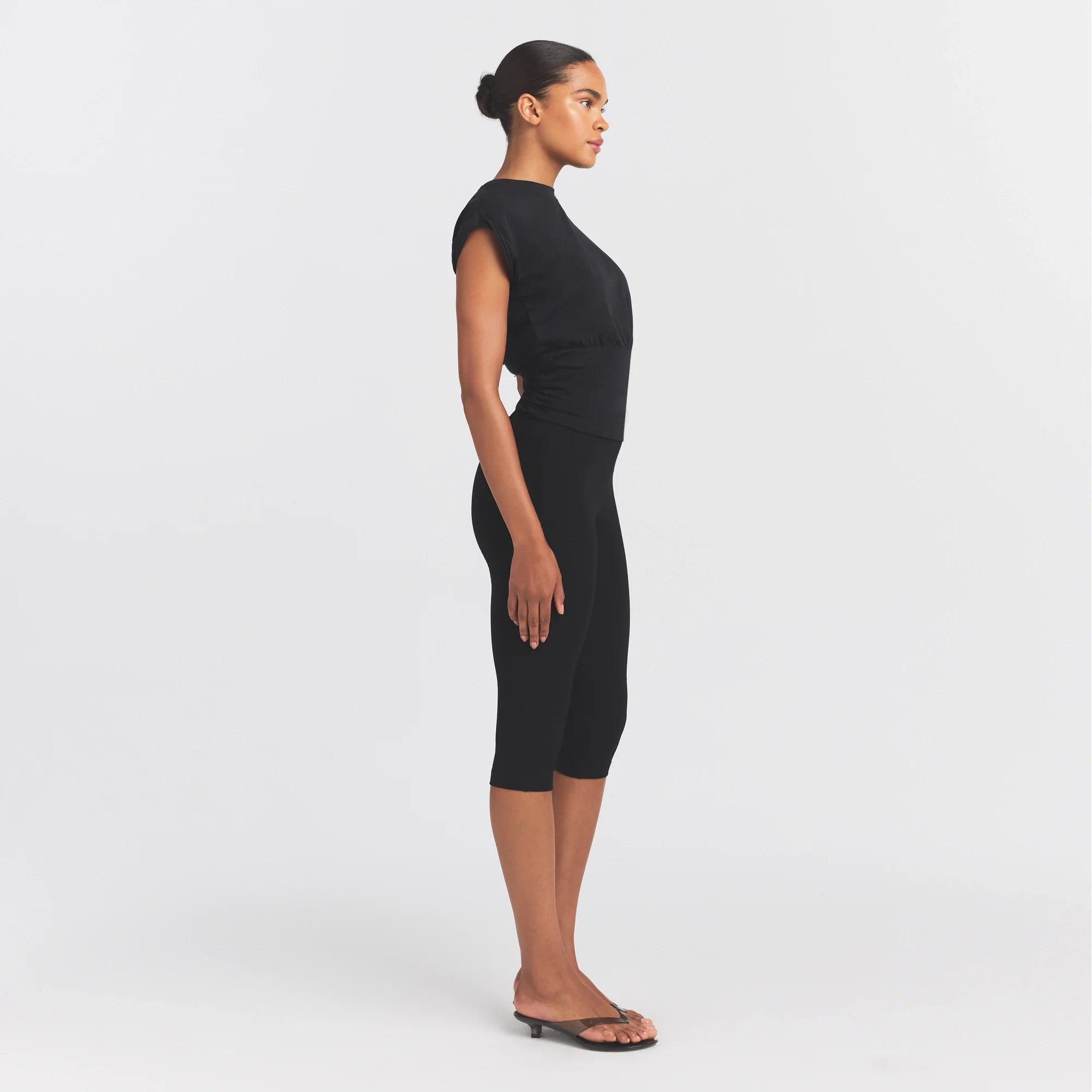 WORN IN JERSEY RUCHED TEE | WASHED ONYX