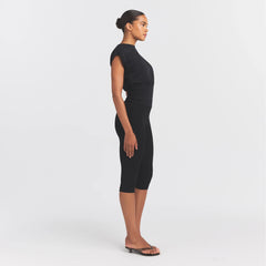 WORN IN JERSEY RUCHED TEE | WASHED ONYX